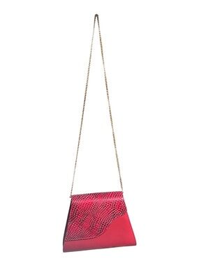 Bellini Red Snake Skin Printed Shoulder Purse